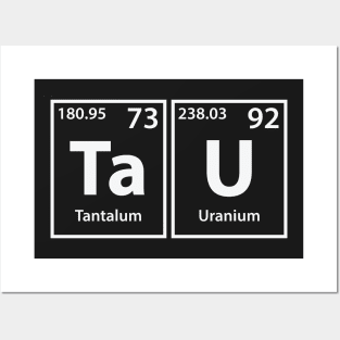 Tau (Ta-U) Periodic Elements Spelling Posters and Art